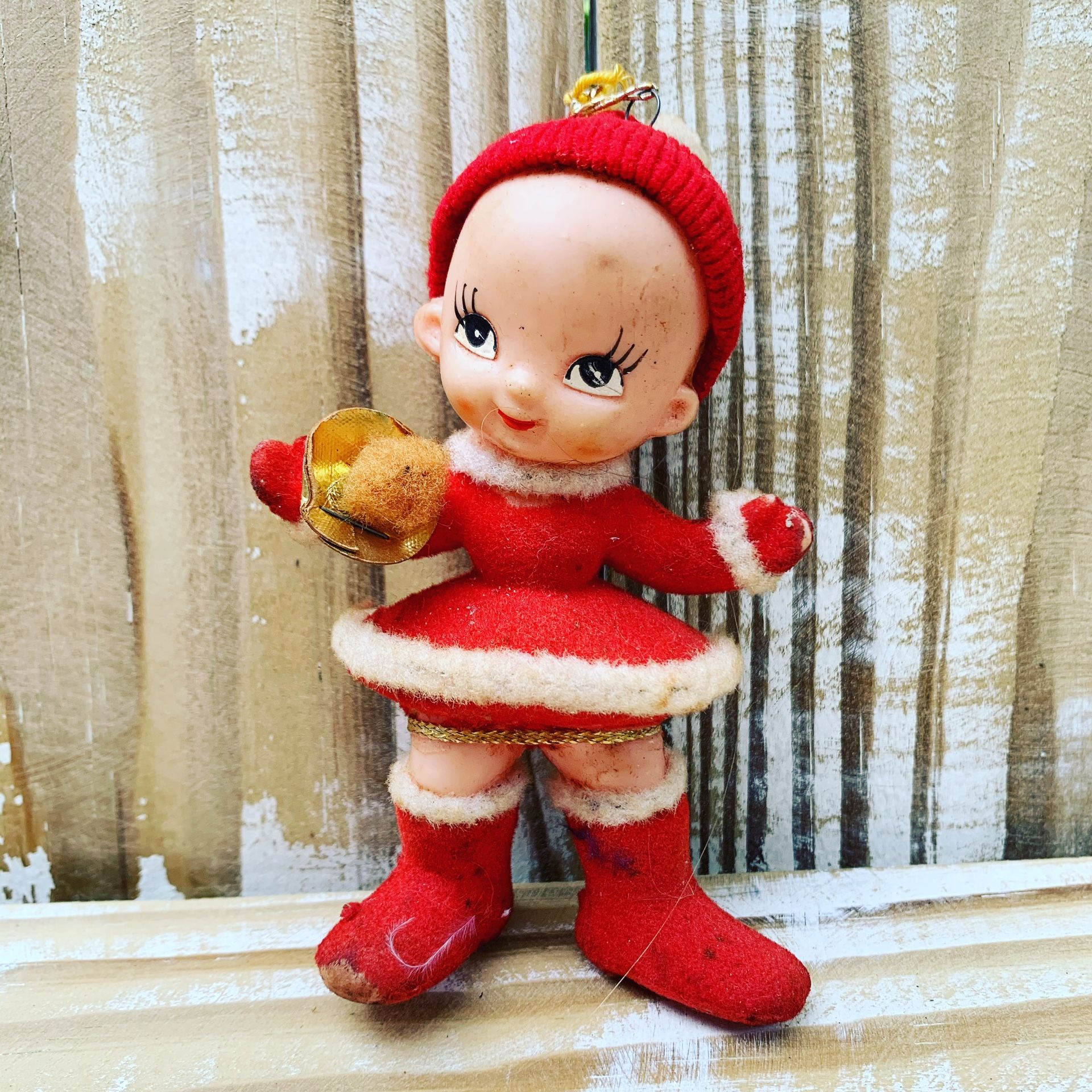 Vintage Christmas elf ornament