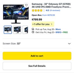 Samsung Odyssey G7 Gaming Monitor