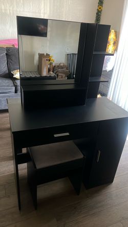 Black Vanity with bench