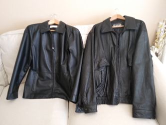 Two leather jackets: one for ladies and one for men. Like new!!