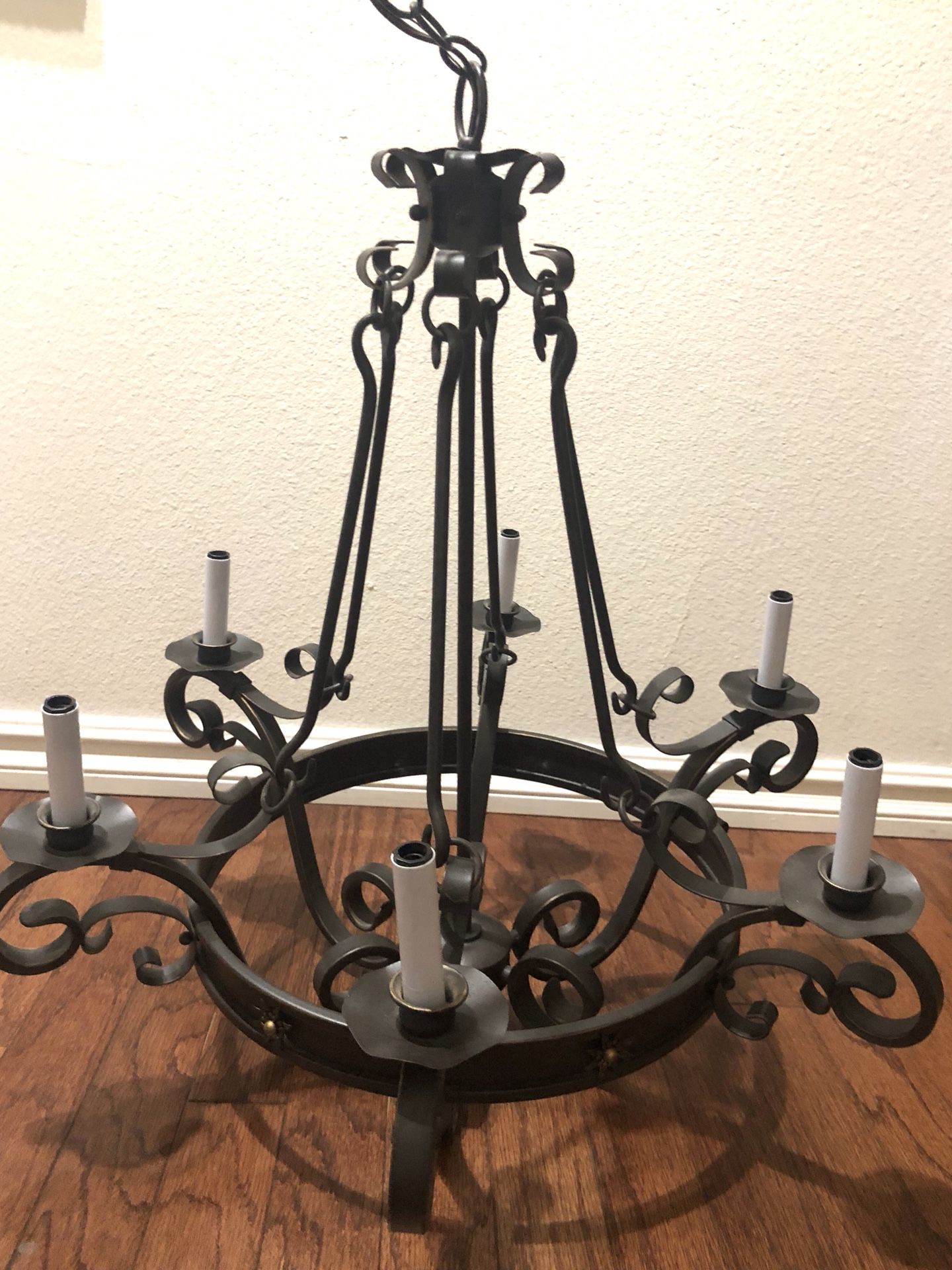 Designer rod iron chandelier