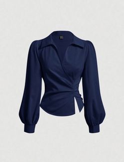 Navy Blue  Long Sleeve Top