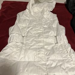 Women Size Small White Quilted Vest