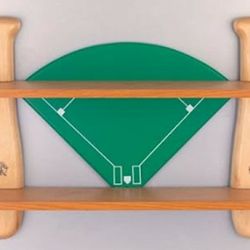Wooden Baseball Shelf