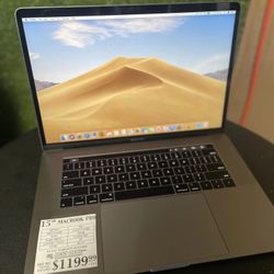APPLE COMPUTER SALE!!! 15" MACBOOK PRO RETINA TOUCH BAR 2.6 I7 16GB RAM 512SSD 2019 