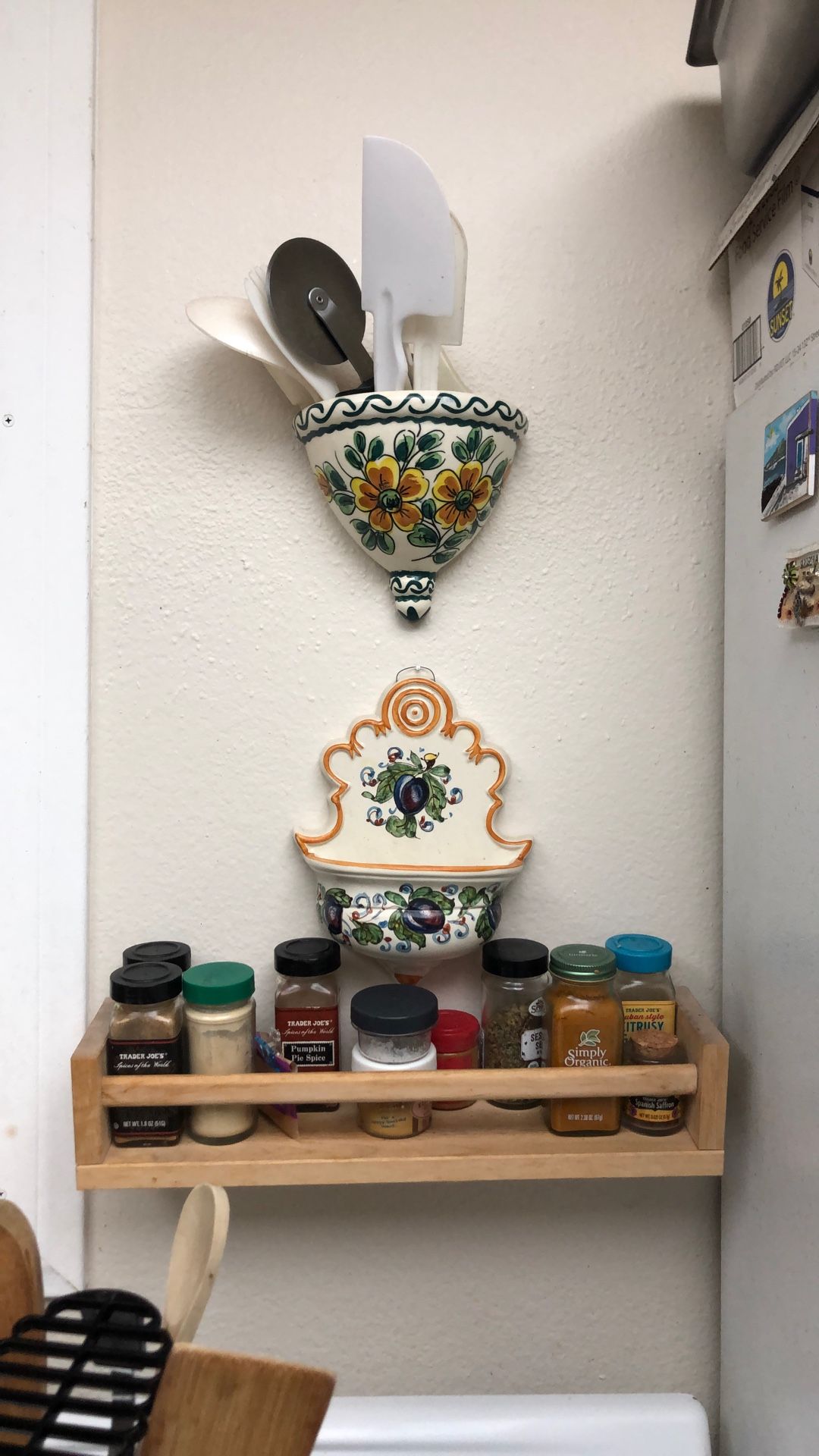 Ceramic Hand Painted Wall Sconces Holders For Items Or Plants 