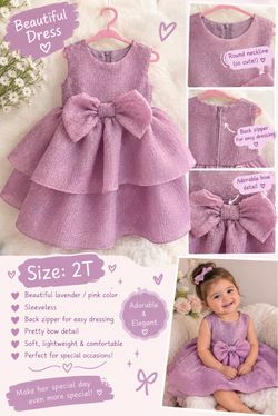 Girls Lavender Occasion Dress Size 2T