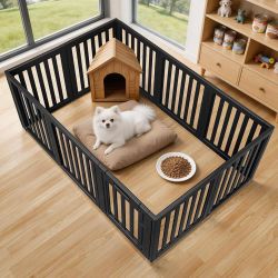 Dog Playpen Indoor,Puppy Playpen,Black 23.6" H, 10 Panels