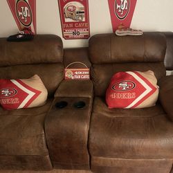 Free recliner couch. YOU HAUL! Niners decor NOT INCLUDED!