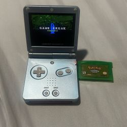 Gameboy Sp W/ Ruby & Green Leaf