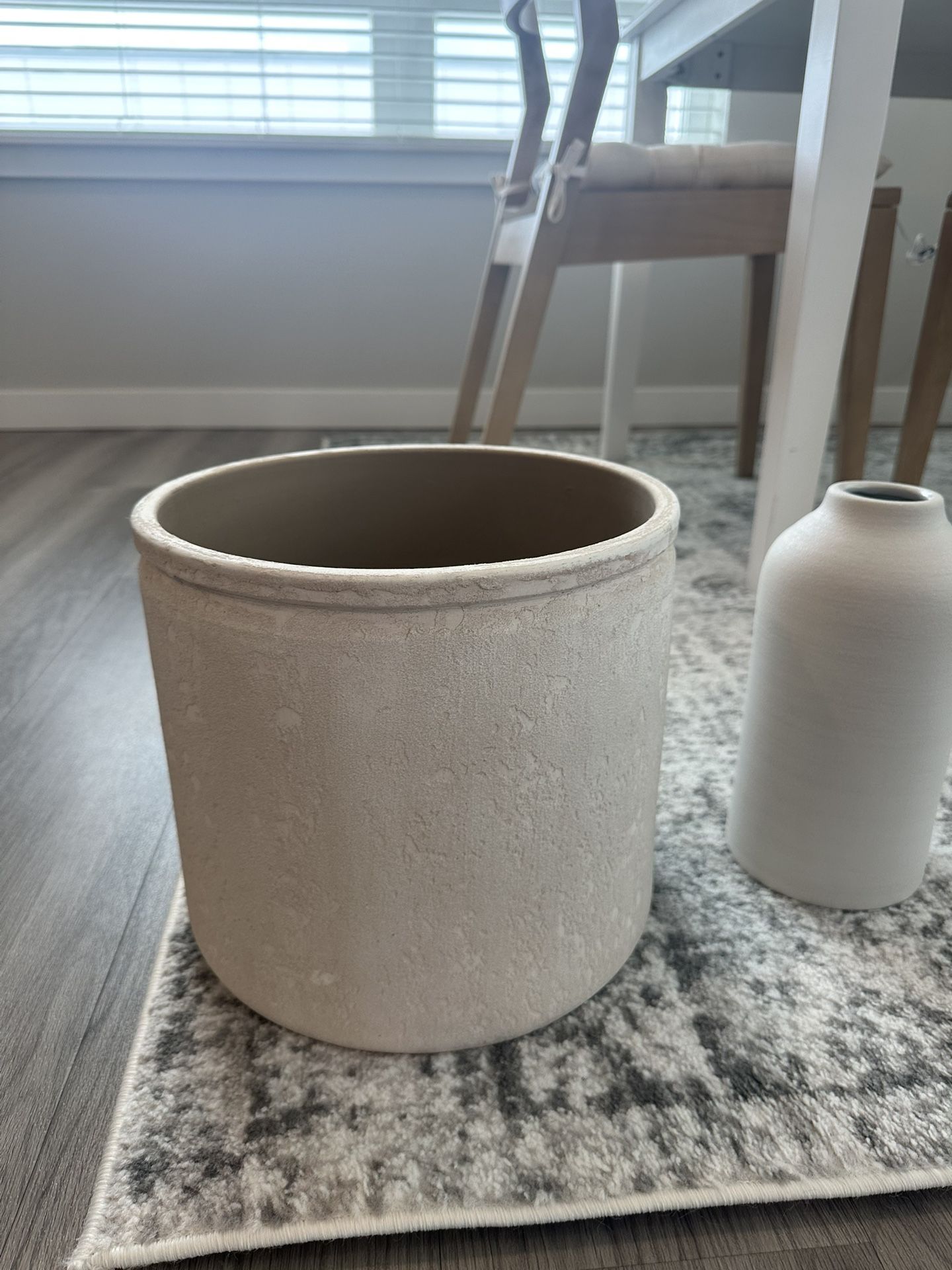 Textured Pot And White Textured vase