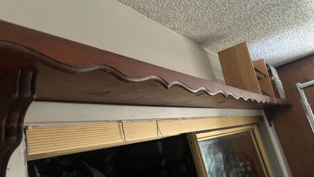 Vintage Scalloped Wood Wall Shelf