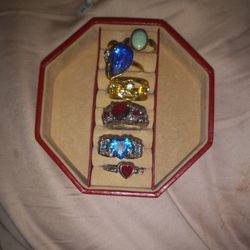 These Are All Stamped 925 And Well Made, Very Substancjal, Only $25 Each! So 6 And Blue Pear Is A 7. Some Stones Are Also Authentic