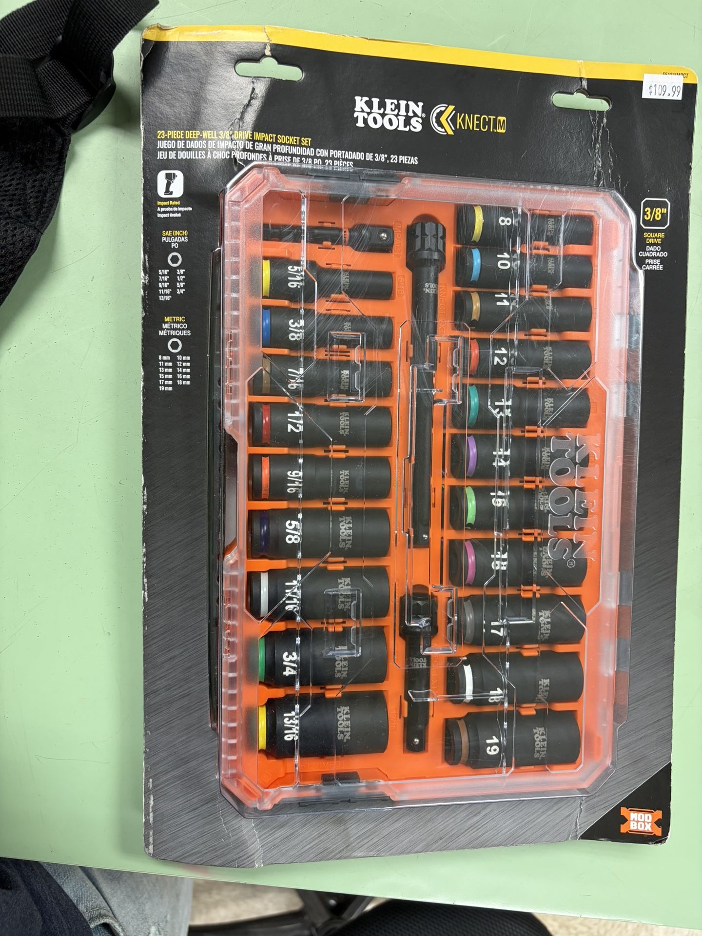 Klein Tools KNECT Deep-Well 3/8 Inch Drive Socket Set, SAE and Metric, 23 Pieces