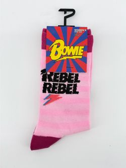NWT David Bowie Rebel Rebel Pink Women's Crew Socks