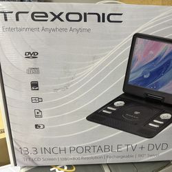 Trexonic 13.3 Inch Portable TV And DVD 