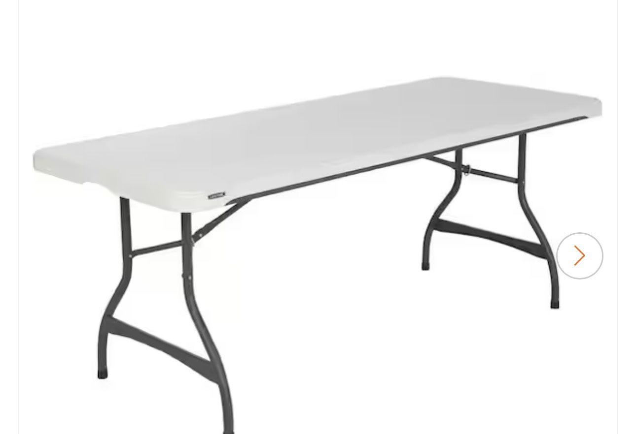 72 in. White Plastic Stackable Folding Utility Table