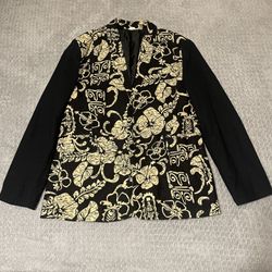 Men Black And Gold Blazer Size: Medium 