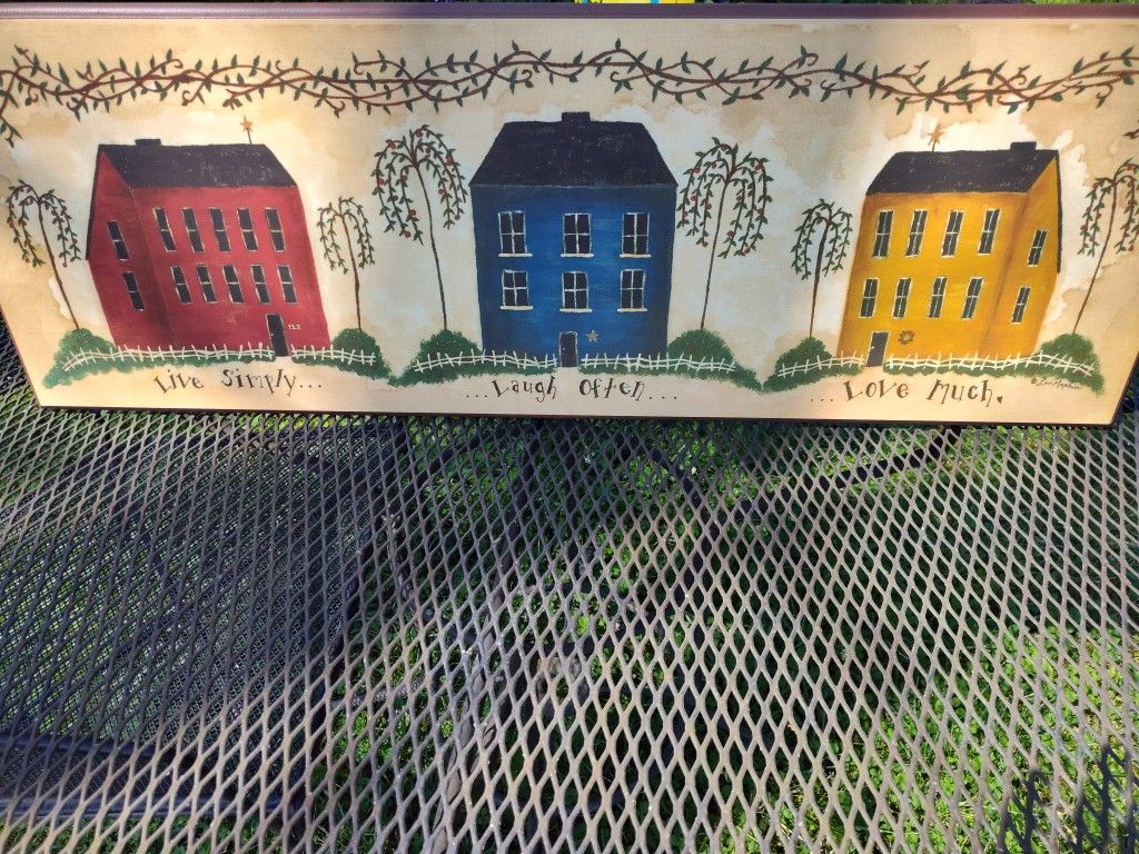 Heavy Country Primitive Picture, Live, Laugh, Love 3ft By 1 Ft