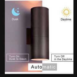 Outdoor Wall Lights Dusk to Dawn Outdoor Lighting Fixtures Wall Mount - 2 Light Bulbs Included, Modern Sconces Wall Lighting- Up Down Exterior Outdoor