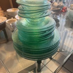 Hand blown Italian glass dinnerware set