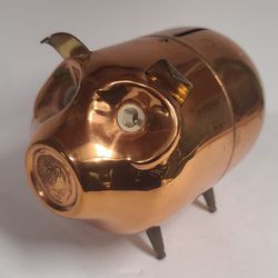 Vintage Copper Animated Piggy Bank 