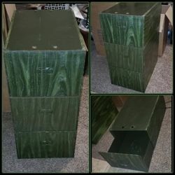 X3 VINTAGE GREEN METAL STACKABLE INDUSTRIAL STORAGE CABINET ORGANIZER DRAWER BIN BOX CONTAINERS