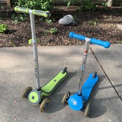 Kids Scooters - Two Globber Brand Scooters