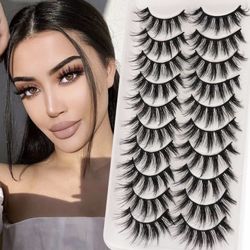 New Pair Of  10 Set Of Lashes Cokes With Free Earrings 