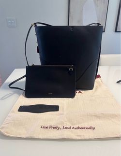 Oleada Marina Soft Bucket Bag – Black Smooth Calfskin – New WOT