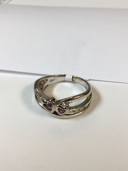 10KWG Double Heart Ring