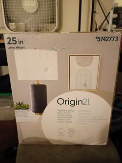 Origin21 25-Inch Table Lamp Black with Gold Accents