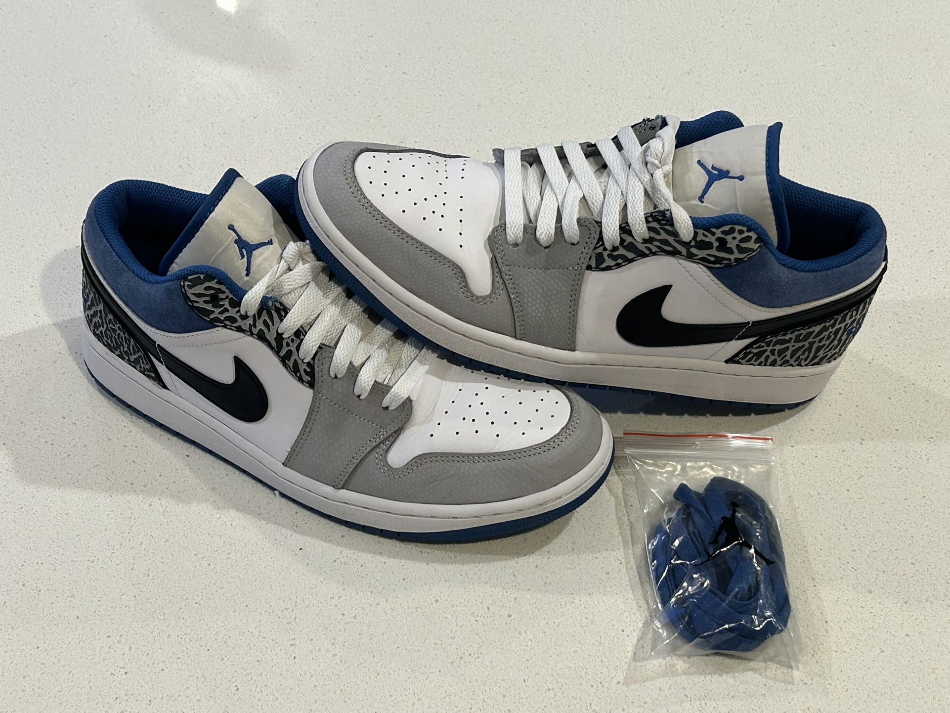 Nike Air Jordan 1 Low Blue Grey White - Sz 10