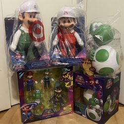 Super Mario Galaxy Movie Wave 1 Exclusive Collectors Set – Fire Flower, Yoshi, Mario, Luigi, Hatchin Yoshi, Popcorn Bucket & Target 4-Pack