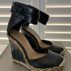 BCBG Max Azria Frame black wedge shoes 6
