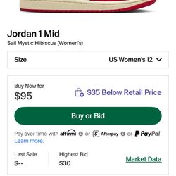Jordan 1 Size 10 1/2