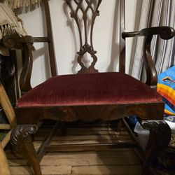 2 Antique Chippendale Arm Chairs 