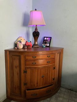 Cabinet Triangle Accent Cabinet with Drawer & Shleves