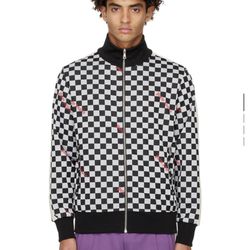 Black & White Checkerboard Track Jacket