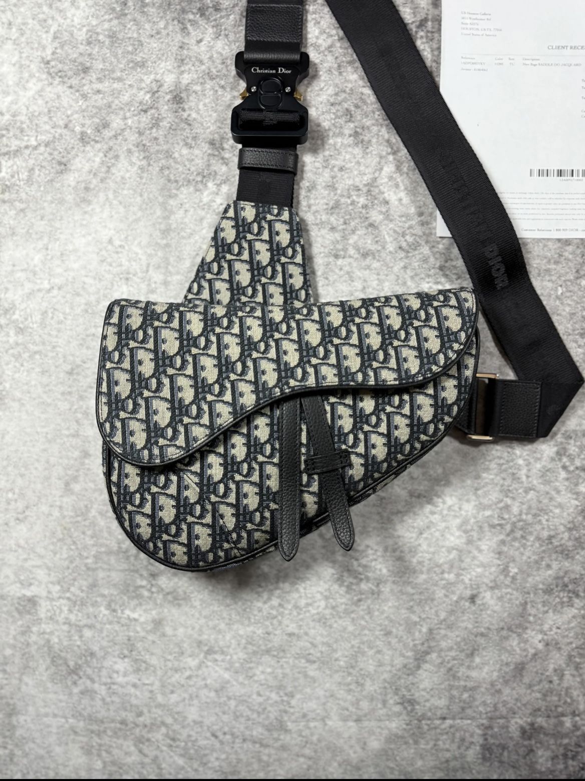 Dior Black and Gray Belt Bag with Iconic Design