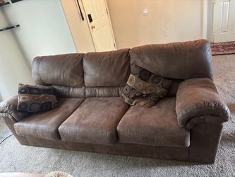 Brown Microfiber 3-Seat Sofa