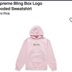 Supreme Bling Box Logo Hooded Sweatshirt  Size small Brand New