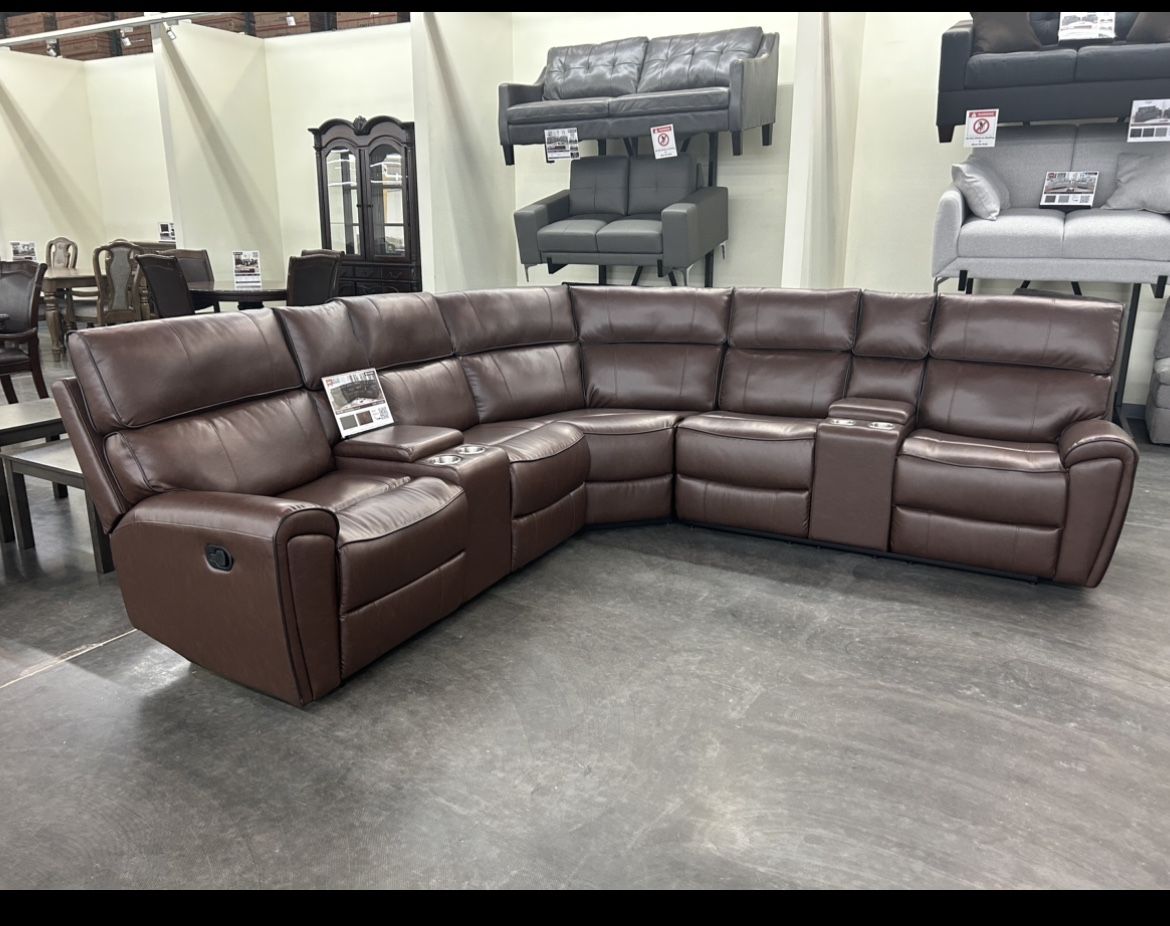 Brand New Reclining Gel Leatherette Sectional