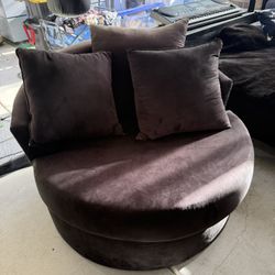 Living Spaces Black Swivel Chair