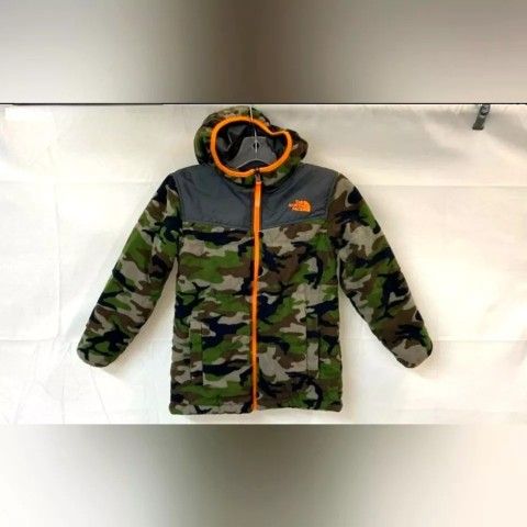 The North Face Reversible Camo Hooded Jacket Coat Men XS Or BOYS Medium