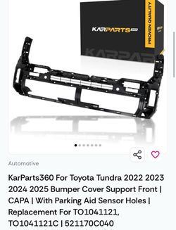 Toyota Tundra Front Bumper Cover Support 2022–2025