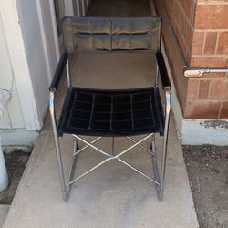 Single Mid Century Campaign Style Folding Director Chair 