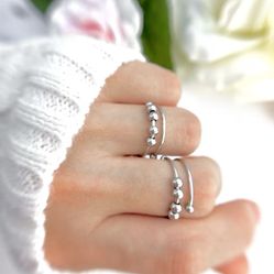 New Stainless Steel Fidget Ring – Gold, Silver, Rose Gold (Anxiety Relief) 