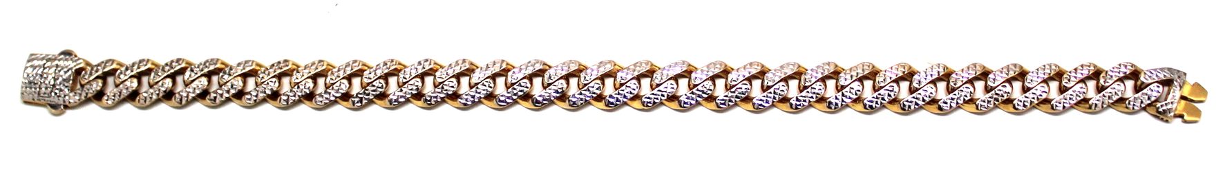 Mens 10K Gold Diamond-Cut Bracelet