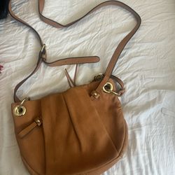 Michael kors cross body leather camel